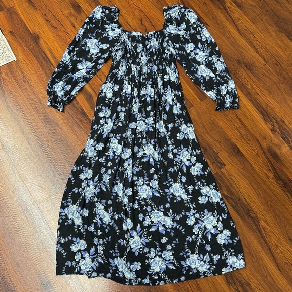 Free People Jaymes Floral Print Midi Long Sleeve Dress - Picture 5 of 13